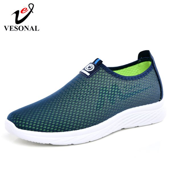 

vesonal summer new lightweight walking shoes slip on mesh sneakers men outdoor shoes breathable comfortable male sports footwear