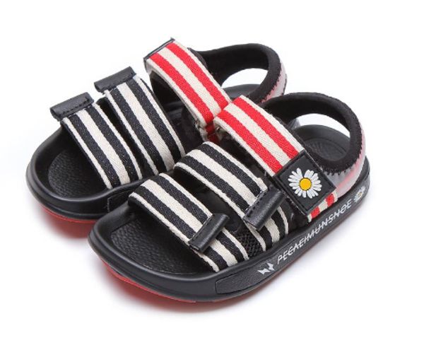 

2020 summer kids beach sandals baby boys black brand shoes children fashion casual sandals toddler cool kids shoes, Black;red