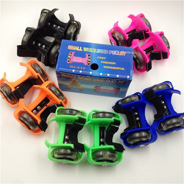

children wheel heel roller skate shoes led flashing light adjustable wheels sport colorful small whirlwind pulley strap ia32