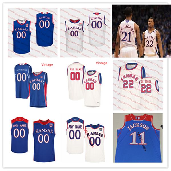 

Custom NCAA Kansas Jayhawks Basketball Jersey Markieff Morris Marcus Morris Ben McLemore Joel Embiid Josh Jackson Kelly Oubre Kansas Jersey