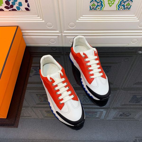 

2019 designer waterproof wild genuine leather sneaker combination soles low cut men women fashion casual shoes size 35-40, Black