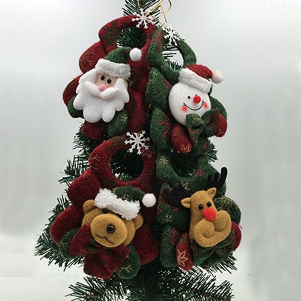 

cute 1pc tree ornaments christmas tree hanging decoration parachute snowman santa claus pendant xmas drop ornaments