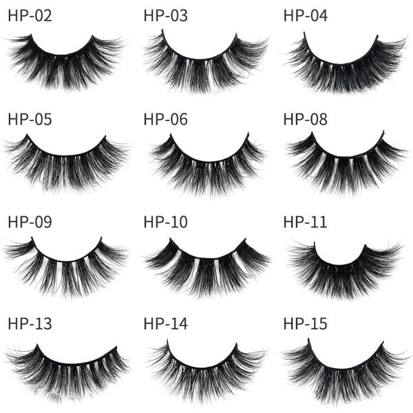 

false eyelashes fashion 3d mink hair round box packing a pair of packed thick exaggerated