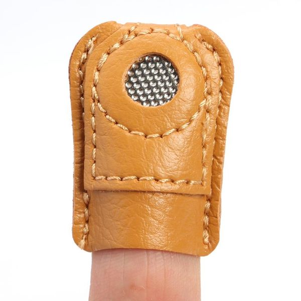 

finger protector игла наперсток кожаный палец детские кроватки наперсток большой палец защита пальцев перчатки швейный инструмент s/m, Black