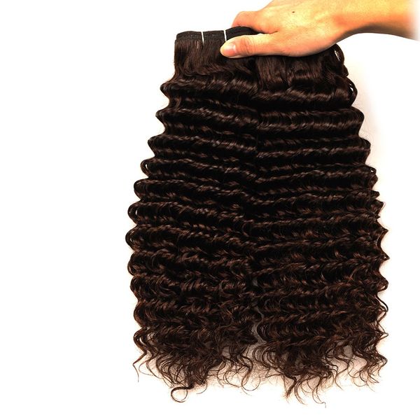 

color 4# deep wave brazilian hair weaves 100% unprocessed human hair extensions 100g one bundle & 3 bundles one lot, dhl, Black