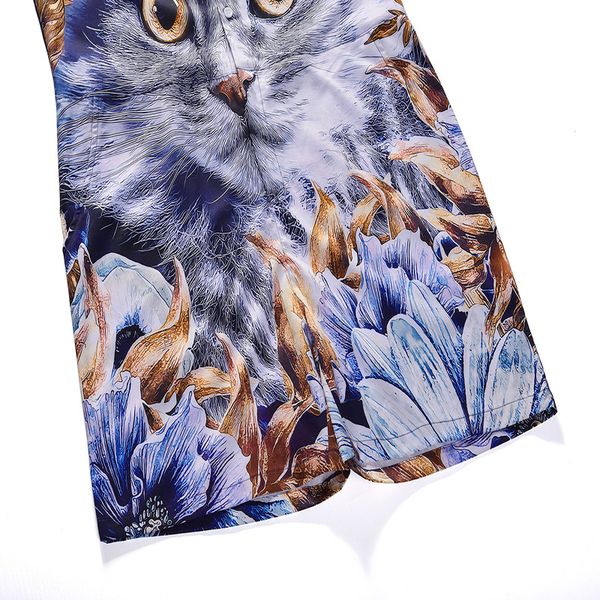 

мужские 3d cat дизайнерские костюмы one piece рубашки шорты 2шт. наборы одежды с короткими рукавами, Gray