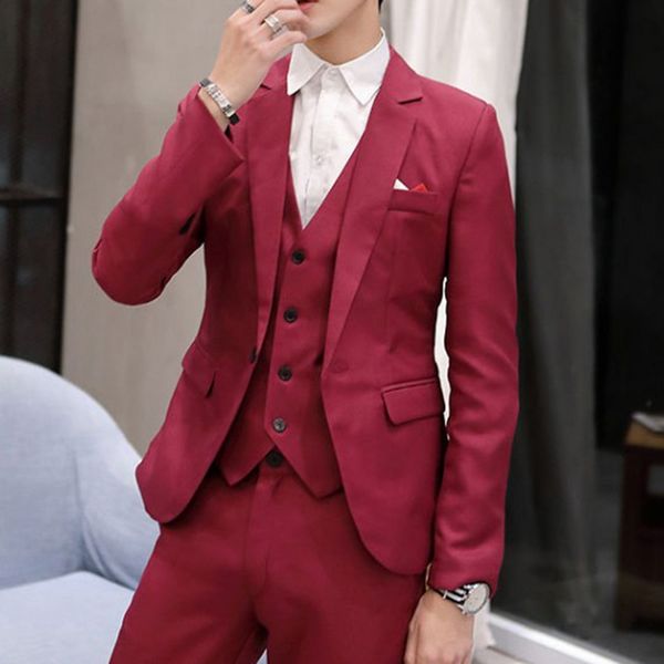 

men suit jackets business suit one button slim fit men casual formal wedding party solid color blazer, White;black