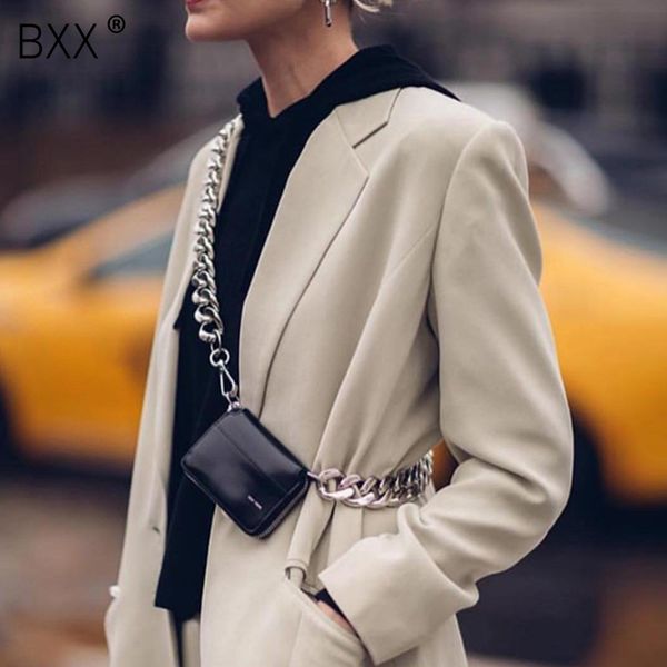 

bxx] 2019 spring summer stylish black white colr single wide chain zipper pu leather small messenger bag all match lm665