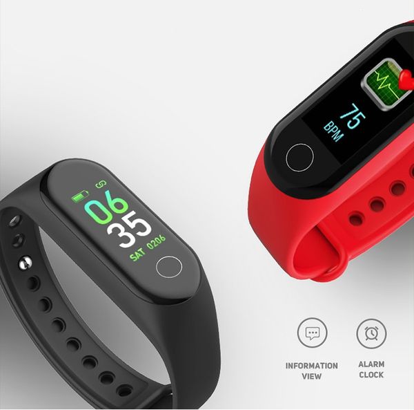 

1 piece m3 smart bracelet 3 color screen smart band gps fitness traker heart rate monitor bluetooth sport waterproof smartwatch
