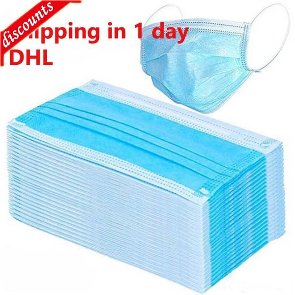 

achp mask non-woven disposable 3 layers dust proof protection safety work men women test home cleaning face masks black blue