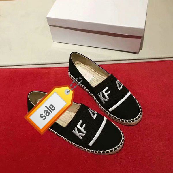 

new embroidered straw shoes with tiger head fisherman's shoes, Black