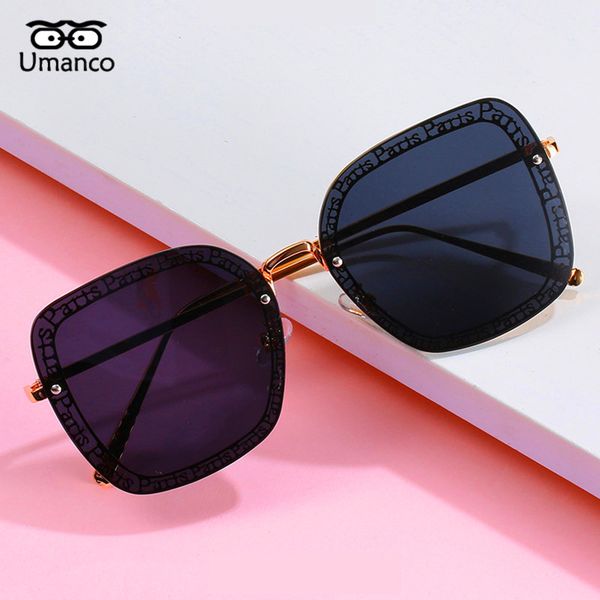

umanco 2019 new luxury trendy brand square sunglasses women men metal frame pc lens paris designer beach travel shades gifts, White;black