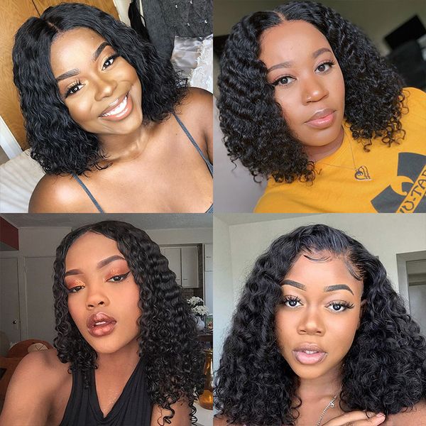 

deep curly human hair 360 lace frontal wig pre plucked lace front curly wigs for black women with baby hair, Black;brown
