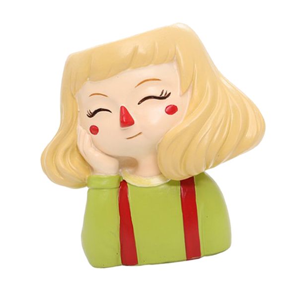 

cute cartoon girl style succulent plant pot for home decor