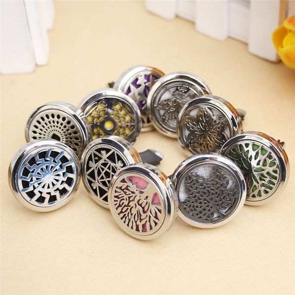 

car perfume air freshener diffuser clip metal stainless steel auto vent freshener essential oil perfume locket auto accessories