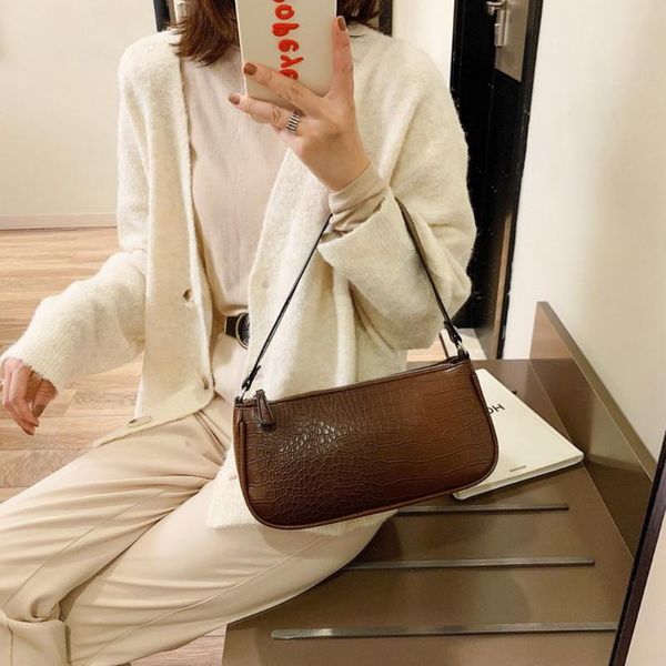 

2019 women's new retro handbag fashion wild natural texture shoulder bag#30