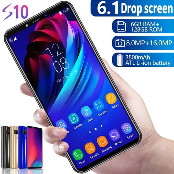 

Goophone 10 6 1inch mtk6580p unlocked cell phone octa core android 9 1 1g 16g how 6g 128g fake 4g network