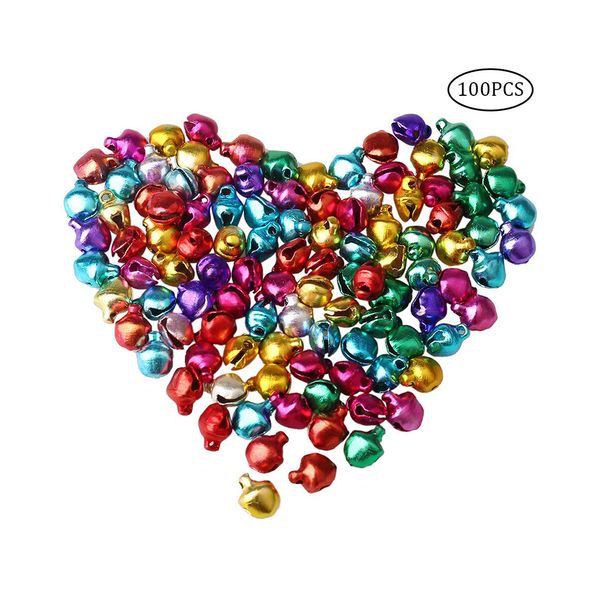 

100pcs colorful jingle bells 6mm musical jingle sleigh bells for festival christmas decorations diy jewelry craft making colorfu