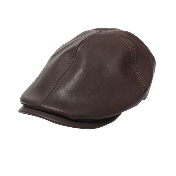 

2019 new korean fashion british style leather casquette beret hat peaked cap newsboy painter cap, Blue;gray