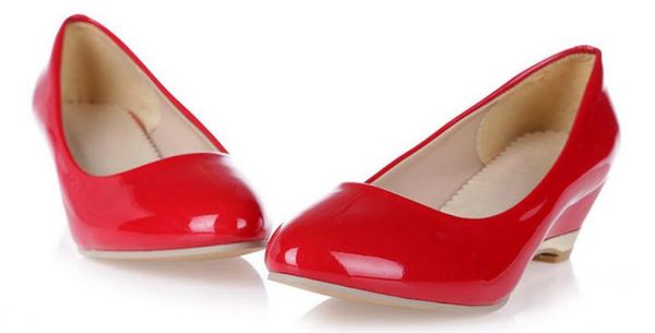 

women's shoes in spring and autumn slope heel pointed end@113, Black