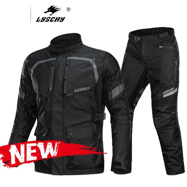 

lyschy motorcycle jacket men windproof waterproof moto jacket protective gear black motocross off-road with ce protector