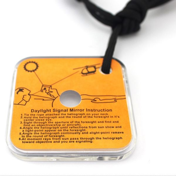 

wild hiking must-have whistle and signal mirror multi-function emergency rescue signal mirror outdoor survival camping tools