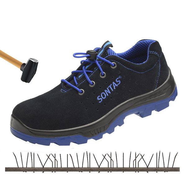 

men safety shoes steel toe cap anti-slip puncuture proof ankle durable pu outdoor work sneaker labor protective men's shoes, Black