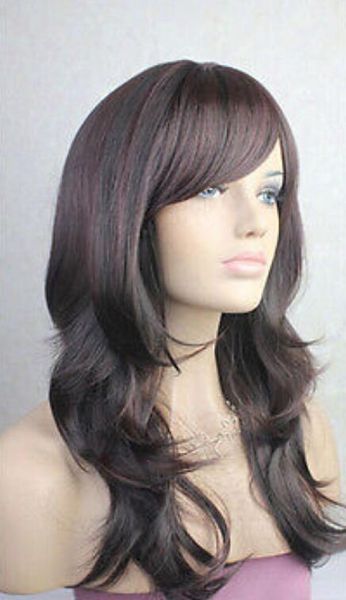 Wig Chic Ladies Dark Brown Auburn Mix Quality Synthetic Fiber Long Wavy Style Wig Wigs Natural Hair Wigs And Hair From Wig58587 28 88 Dhgate Com