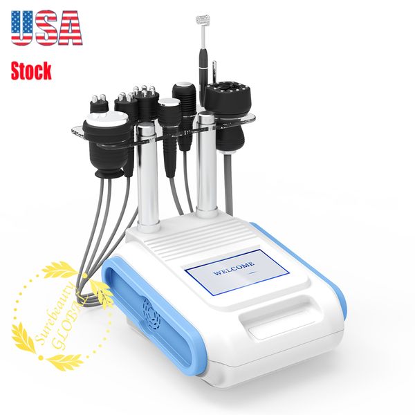 

spa 40k unoisetion cavitation vacuum rf slimming machine mocrocurrent face lift cooling probe 3mhz ultrasonic face massager lossing weight, Black;white