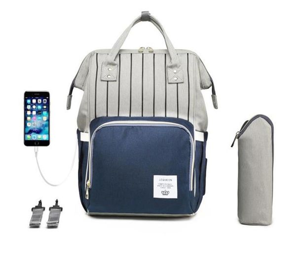

mummy bag bottle pack usb diaper bag large capacity mom backpack maternity wet stroller waterproof baby nursing handbag