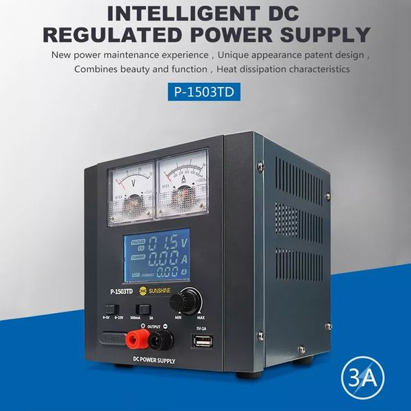 

p-1503td 15v 3a интеллектуальный регулируемый источник питания постоянного тока