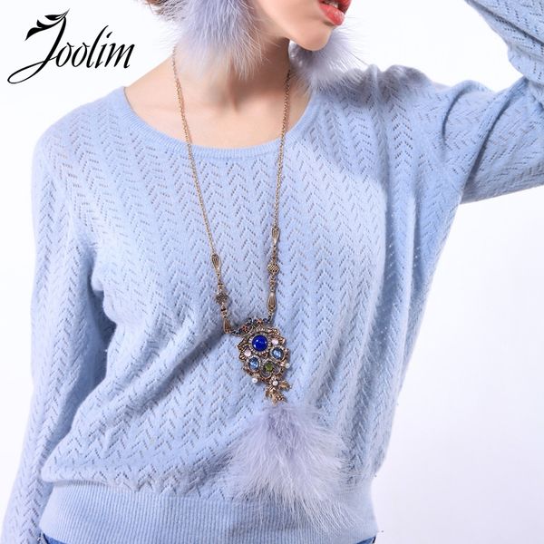 

joolim necklace fluffy feather necklace for women, Silver