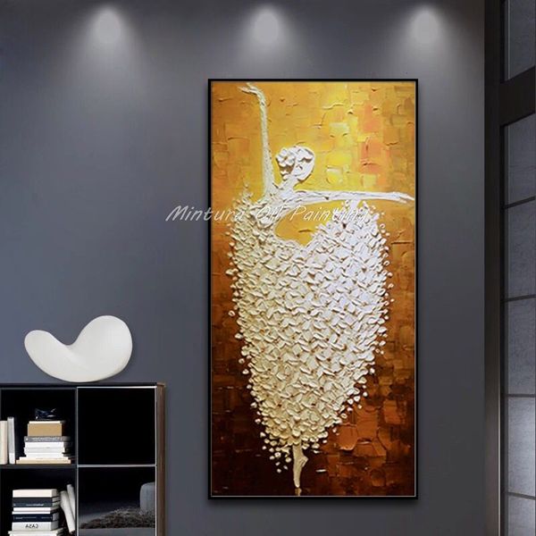 Compre Imagen Del Bailarín De Ballet Pintura Al Óleo Abstracta Moderna De  La Paleta De Espátula Sobre Lienzo Arte De Pared Para Sala De Estar  Decoración Del Hogar SH190919 A 33,94 €