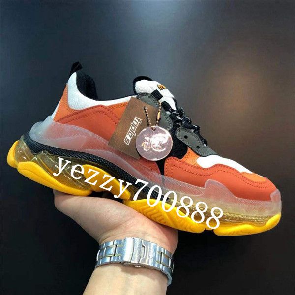 

розовый очистить подошва тройной конструктор тройной крупногабаритные sneaker vintage кроссовки белого цвета тройной тапки мужчины женщины c, Black