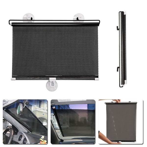 

car window retractable sun shade shield visor black 60 x 40cm window sunshade curtain roller blinds automatic rolling shield