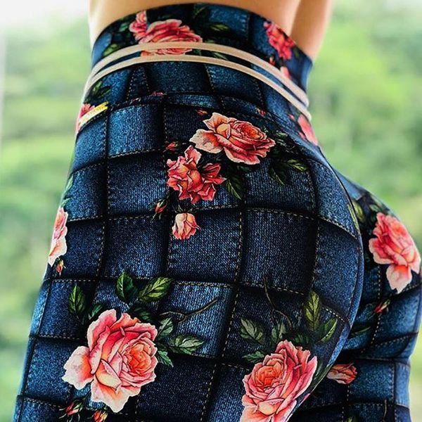 

yoga leggings women's print plaid workout flowers leggings fitness sports gym yoga athletic pants sports athletic elasticity, White;red