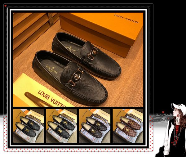 

mens loafers leather shoes luxury 2019 designer flat driving casual shoes men brown espadrilles british style, Black