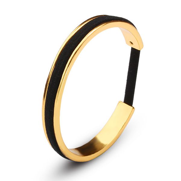 

black hair tie bracelets rose gold color silver color open cuff bangles for women men jewelry hand accessories adjustable