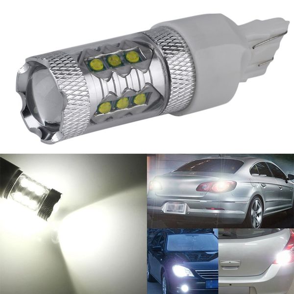 

high power 80w 7443 led bulbs durable car reverse lights universal signal backup lights dc12v-24v white lamp