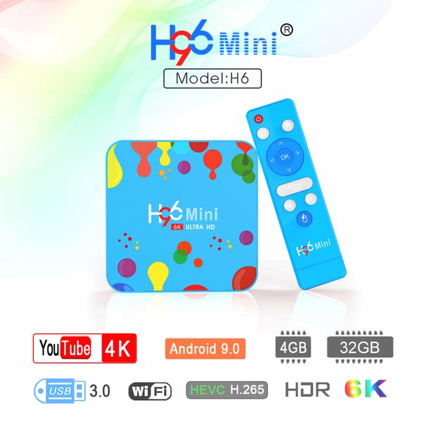 

H96 mini tv box android 9 0 allwinner h6 quad core 4gb 128gb upport 6k h 265 h96mini mart tv box hd netflix youtube