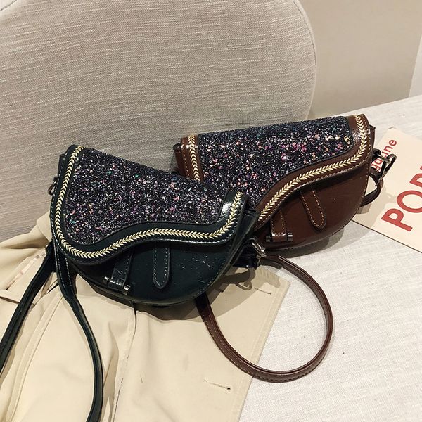 

products lacquered sequin bag for women 2020 popular messenger bag fashion chain