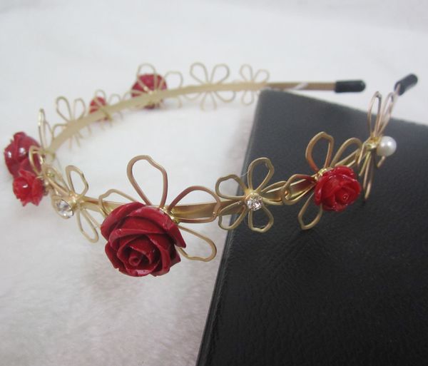 

fashion-baroque brand metal flower hairbands fashion hair jewelry 2017 crystal rose gold headsbands wedding hair accessories head jewelry, Silver