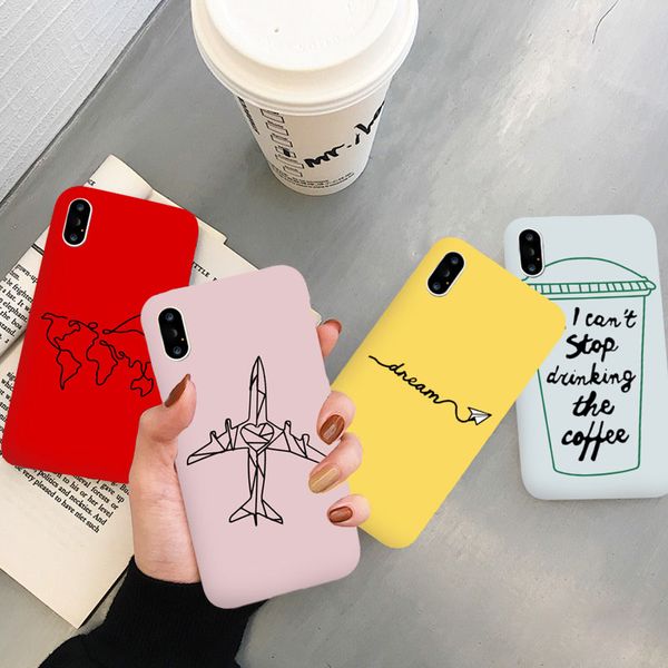 

gykz funny travel map phone case for iphone 7 11 pro xs max xr x 8 6 se plus cute airplane print soft silicone back cover fundas