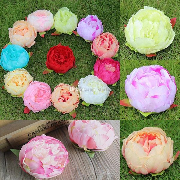 

new artificial flowers silk peony flower heads wedding party decoration supplies simulation fake flower head home decorations 12cm wx-c04