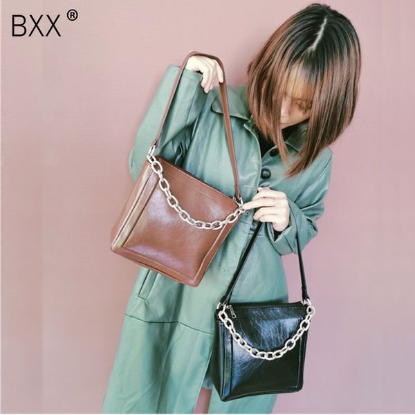 

bxx] soft pu leather crossbody baguette bags for women 2019 winter chain design shoulder messenger bag lady handbags hj769