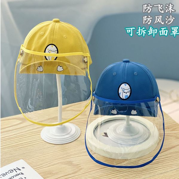 

kids face mask full shield anti-pollution hat epidemic protection sand proof fisherman hat for children protective mask cap