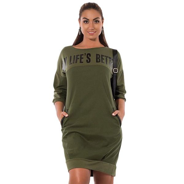 

5xl letter print new women dresses large size winter warm dress plus size women clothing casual elegant blue vestidos slim, Black;gray