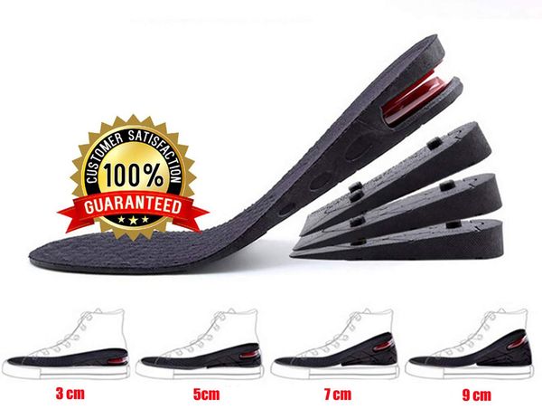 

height increase insoles 4-layer ortc shoe insoles with air cushion shoe insole height adjustable insert pads cutable, Black