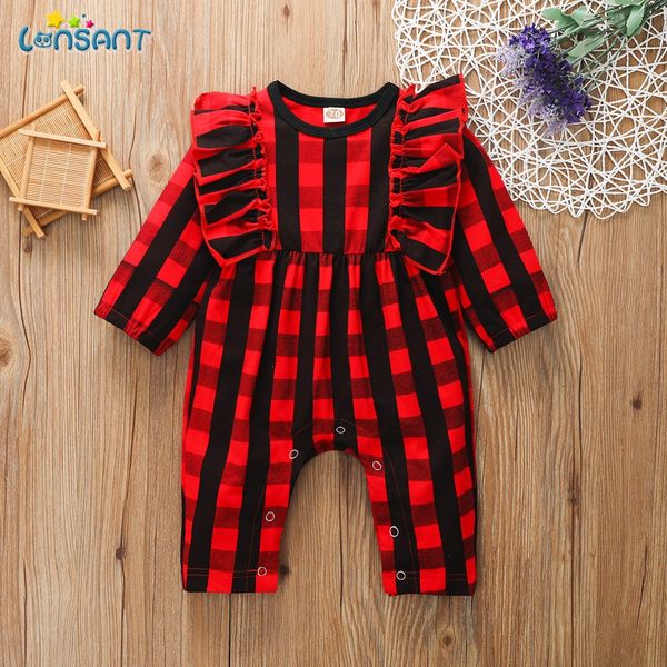 

lonsant baby girl clothes boy cotton plaid romper jumpsuit autumn outfits costume toddler girls winter clothing set n30, Blue