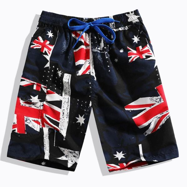 

2019 beach shorts printing summer thin section male summer men shorts breathable comfort casual drawstring printed, White;black